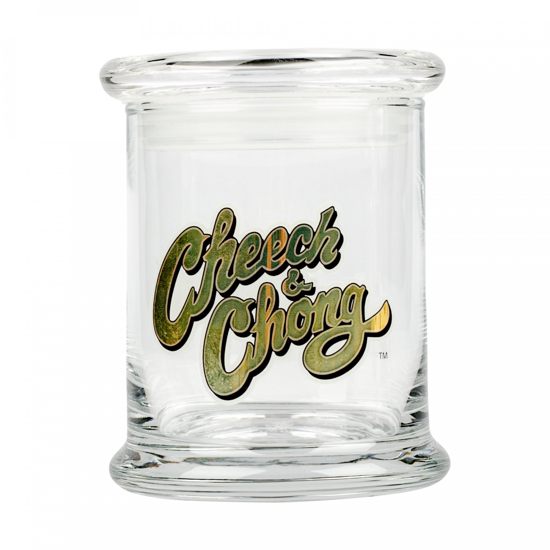 Cheech & Chong&trade; Glass Gold Script Logo Pop Top Jar