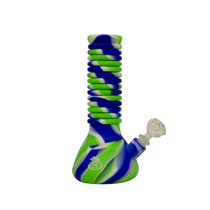 LIT&trade; Silicone Extendable Water Pipe - Green & White & Blue