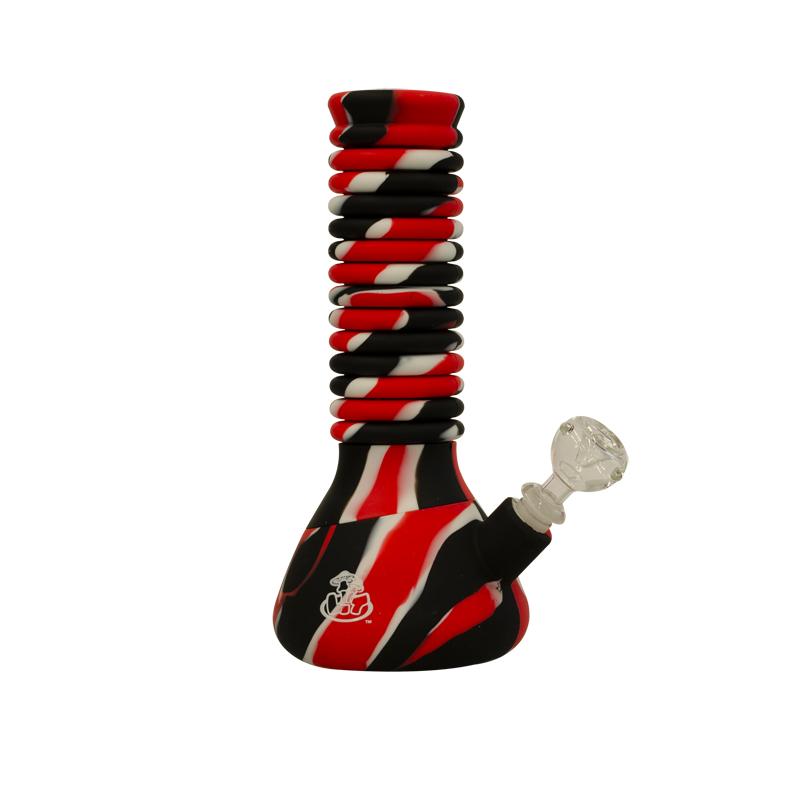 LIT&trade; Silicone Extendable Water Pipe - Black & White & Red
