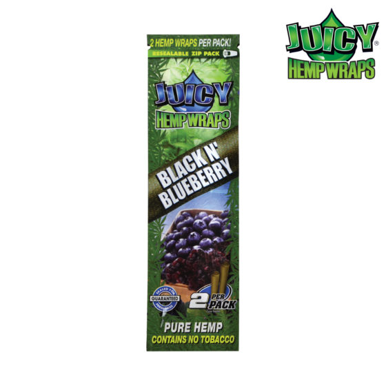 Juicy (Juicy Jays) Hemp Wraps - Individually- 2 per pack, Black N' Blueberry