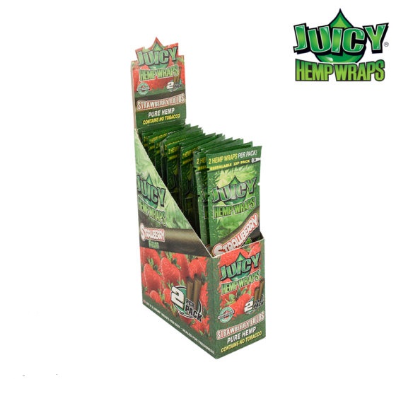 Juicy (Juicy Jays) Hemp Wraps - Box- 25 per Box x 2/pack, Strawberry Fields
