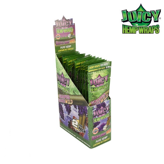 Juicy (Juicy Jays) Hemp Wraps - Box- 25 per Box x 2/pack, Grapes Gone Wild