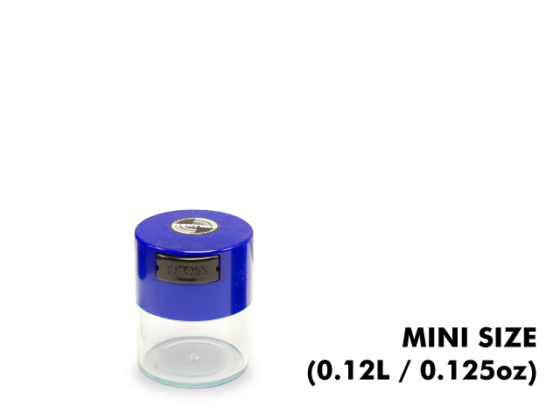 TightVac Mini Cases - Clear with Blue Cap
