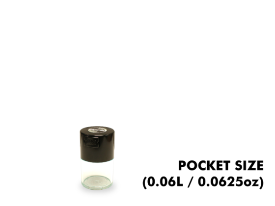 TightVac Pocket Cases - Clear with Black Cap