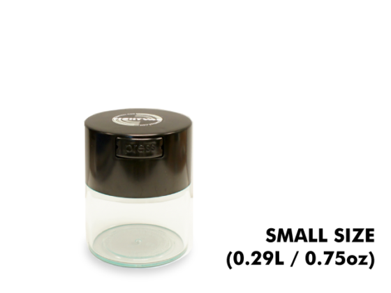 TightVac Small Cases - Clear with Black Cap