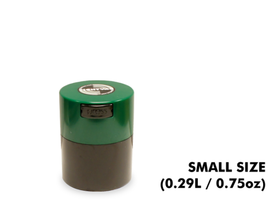 TightVac Small Cases - Black with Green Cap