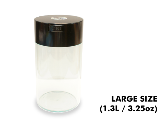 TightVac Large Cases - Clear with Black Cap