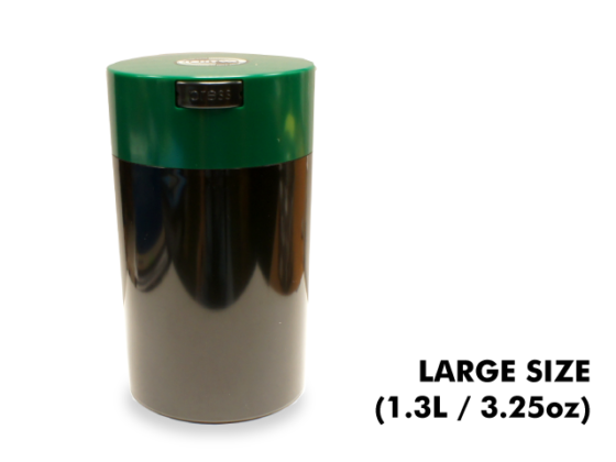TightVac Large Cases - Black with Green Cap