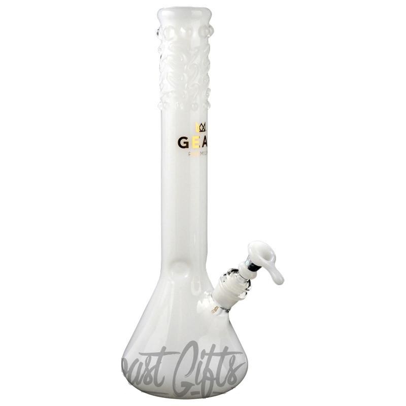 Gear Premium 14 Inch Tall Beaker Tube With Worked Top - White
