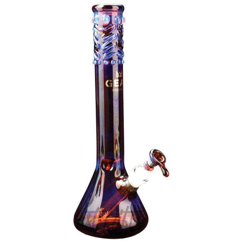 Gear Premium 14 Inch Tall Beaker Tube With Worked Top - Amber